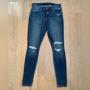 Joe's Jeans Women's Stretch Mid Rise Skinny Ankle Distressed Rip Knee Jeans 25